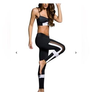 Onzie Black Leggings with Silver Detail